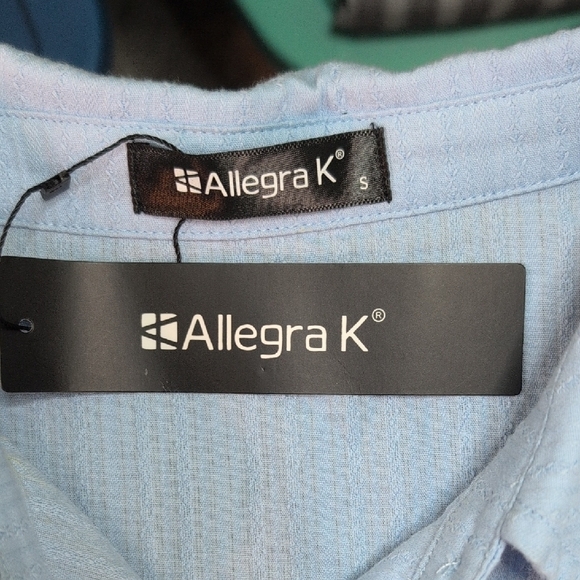 Allegra K Blue Fitted Button Down Shirt with Collar. Small. NWT - Picture 6 of 8